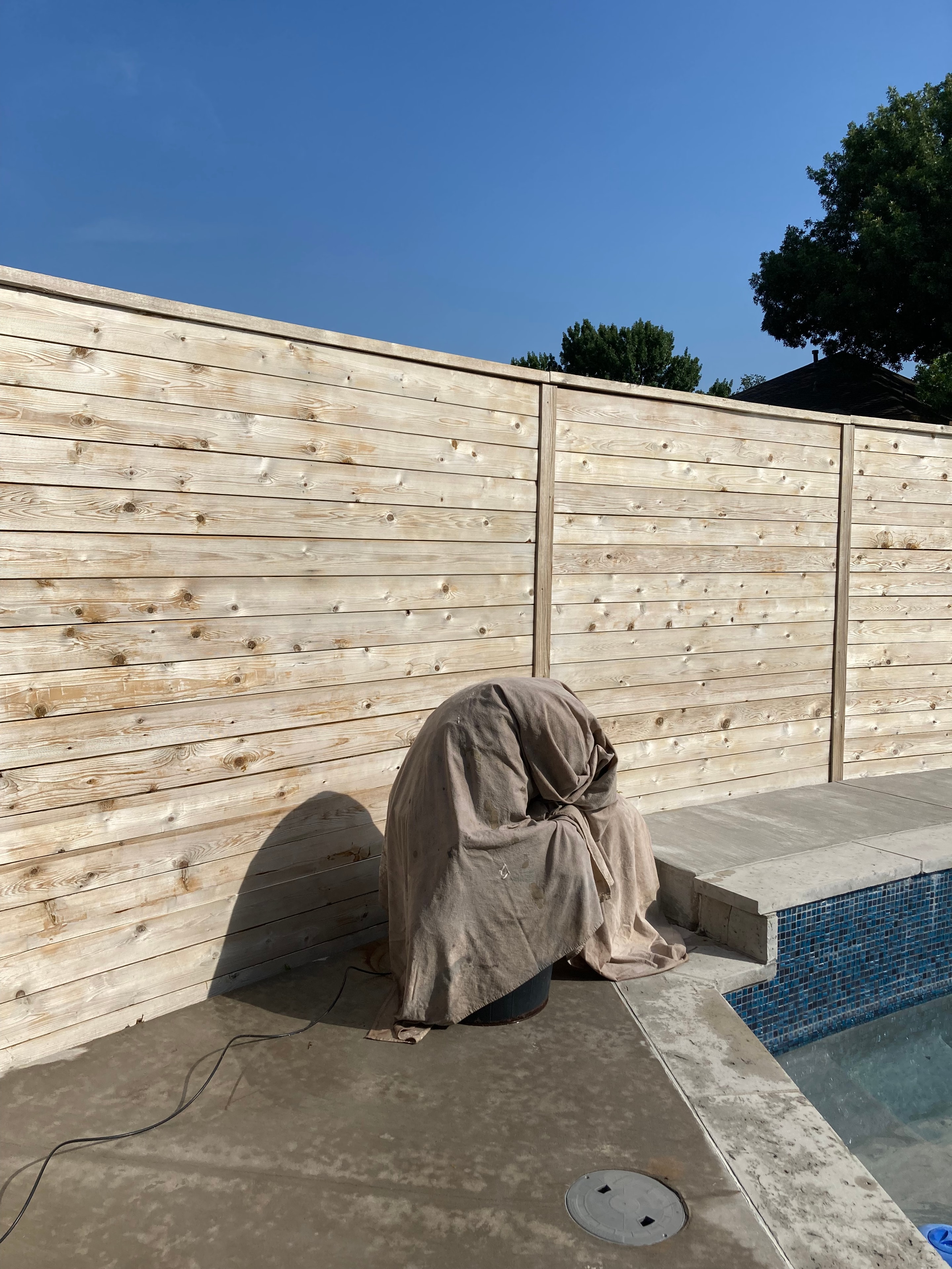 Fence Staining in Progress — Plano